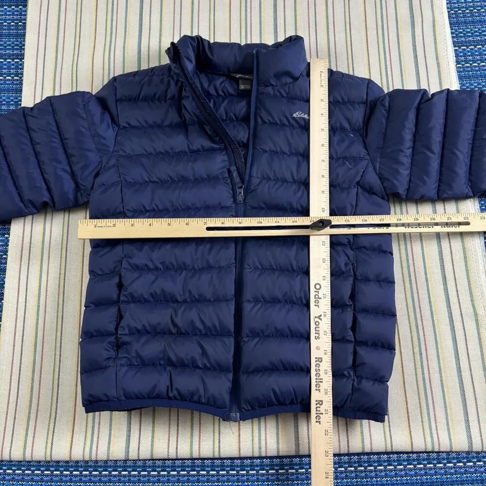 Eddie Bauer Jacket Kids Medium 10/12 Blue Down Puffer Full Zip Lightweight Youth